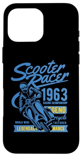 Scooter Racer Retro Vintage Used-Style Design Hülle für iPhone 16 Pro Max von Awesome Retro Scooter Riders Designs and Souvenirs