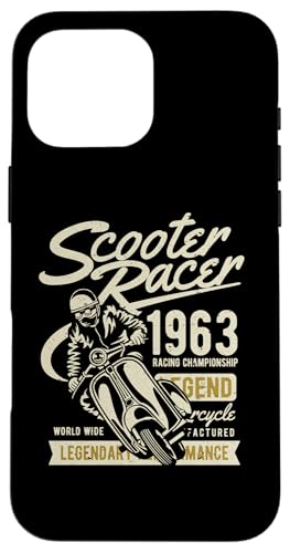 Scooter Racer Retro Vintage Used-Style Design Hülle für iPhone 16 Pro Max von Awesome Retro Scooter Riders Designs and Souvenirs