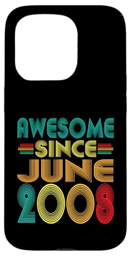 Fantastisch seit Juni 2008, 17. Geburtstag, lustiger Vintage-Stil Hülle für iPhone 15 Pro Fantastisch seit Juni 2008, 17. Geburtstag, lustiger Vintage-Stil Hülle für iPhone 15 Pro von Awesome Since June 2008 Years 17th Bday Tee
