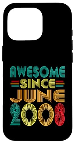 Fantastisch seit Juni 2008, 17. Geburtstag, lustiger Vintage-Stil Hülle für iPhone 16 Pro Fantastisch seit Juni 2008, 17. Geburtstag, lustiger Vintage-Stil Hülle für iPhone 16 Pro von Awesome Since June 2008 Years 17th Bday Tee