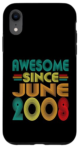 Fantastisch seit Juni 2008, 17. Geburtstag, lustiger Vintage-Stil Hülle für iPhone XR von Awesome Since June 2008 Years 17th Bday Tee