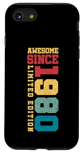 Fantastisch seit 1980, limitierte Auflage, Vintage-Stil, 45th Birthday Hülle für iPhone SE (2020) / 7 / 8 von Awesome Since Limited Edition Birthday Gifts by Mj
