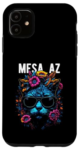 Mesa AZ USA Katze trägt Sonnenbrille und Blumen Design Hülle für iPhone 11 Mesa AZ USA Katze trägt Sonnenbrille und Blumen Design Hülle für iPhone 11 von Awesome Town of Mesa AZ USA Souvenirs Designs