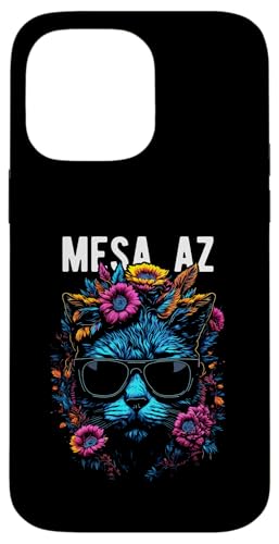 Mesa AZ USA Katze trägt Sonnenbrille und Blumen Design Hülle für iPhone 14 Pro Max von Awesome Town of Mesa AZ USA Souvenirs Designs