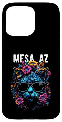 Mesa AZ USA Katze trägt Sonnenbrille und Blumen Design Hülle für iPhone 15 Pro Max Mesa AZ USA Katze trägt Sonnenbrille und Blumen Design Hülle für iPhone 15 Pro Max von Awesome Town of Mesa AZ USA Souvenirs Designs