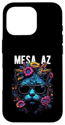 Mesa AZ USA Katze trägt Sonnenbrille und Blumen Design Hülle für iPhone 16 Pro Mesa AZ USA Katze trägt Sonnenbrille und Blumen Design Hülle für iPhone 16 Pro von Awesome Town of Mesa AZ USA Souvenirs Designs