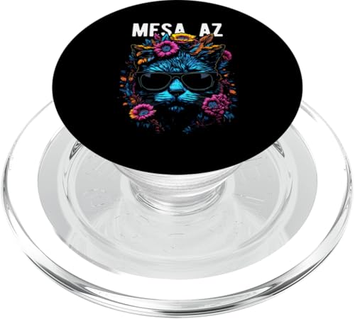 Mesa AZ USA Katze trägt Sonnenbrille und Blumen Design PopSockets PopGrip für MagSafe Mesa AZ USA Katze trägt Sonnenbrille und Blumen Design PopSockets PopGrip für MagSafe von Awesome Town of Mesa AZ USA Souvenirs Designs