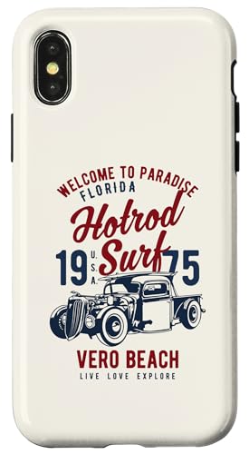 Vero Beach Florida Hotrod Surf-Design im Retro-Stil Hülle für iPhone X/XS Vero Beach Florida Hotrod Surf-Design im Retro-Stil Hülle für iPhone X/XS von Awesome Vero Beach Florida Souvenirs and Designs