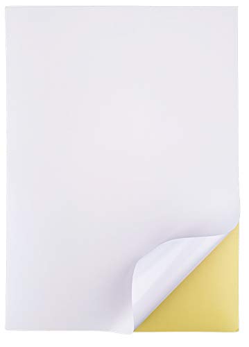 50 Blatt Sticker Papier zum Bedrucken Klebeetiketten A4 Etiketten Selbstklebend Bedruckbar (50) von Awinker