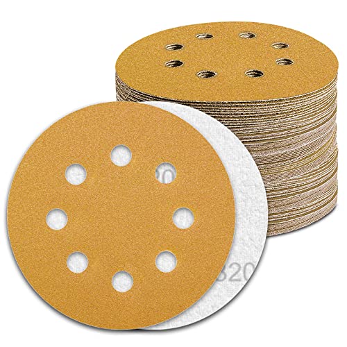 Schleifpapier 125mm Klett Schleifscheiben 320 Körnung 8 Loch 100St. für Exzenterschleifer Schleifmaschine Poliermaschine Schleifpapier 125mm Klett Schleifscheiben 320 Körnung 8 Loch 100St. für Exzenterschleifer Schleifmaschine Poliermaschine von Awutzut