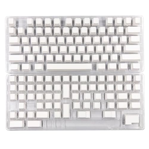 CherryProfile PBT-Tastenkappen für mechanische Tastaturen, minimalistische Blanko-Tastenkappen, professionelle Tastatur, Weiß, 137 Stück von Awydky