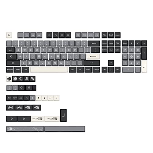 Kompaktes Apollo-Tastenkappen-Set mit 133 Tasten, dicke PBT-Tastenkappe, XDA-Höhe für mechanische Tastatur, Cherry MX-Schalter für Key C XDA-Tastenkappen von Awydky