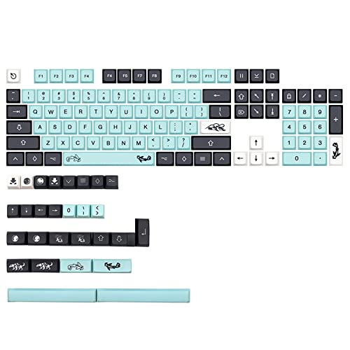 Mizu Keycaps PBT XDA Keycap 132 Tasten für DZ60/RK61/64/gk61/68/75/84/980/104 Mechanische Tastatur-Tastenkappen, 7u 6.25u Space Mechanische Tastatur-Tastenkappen, Hintergrundbeleuchtung, 132 Tasten, von Awydky