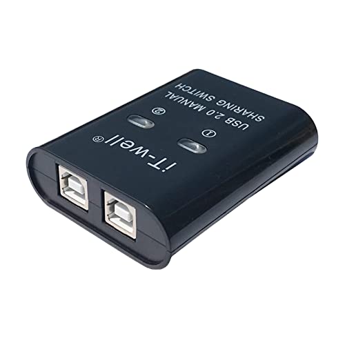 USB Manual Switch Hub Printer Sharing Device 2 In 1 Out Data Transfer Hub Converter Black/White KVM Switch 2 Port USB 2.0 von Awydky
