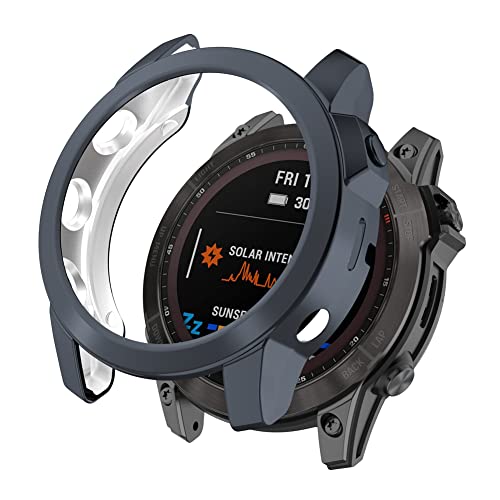 Axcellent Schutzhülle kompatibel mit Garmin Fenix 7X Smartwatch Männer Frauen Watch Schutzhülle Weich TPU Stoßfest Bumper Cover Displayschutzfolie für Garmin Fenix 7X von Axcellent