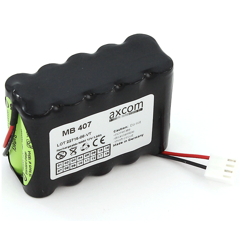 NiMH Akku für Codan Argus Infusionspumpe 707 - 12V 1,8Ah NiMH Akku für Codan Argus Infusionspumpe 707 - 12V 1,8Ah von Axcom