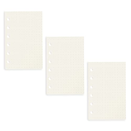 A7 Dotted Refill Paper 3 Pack Loose Leaf Paper 6-Hole Punched Filler Paper Refills Planner Binder Insert, 120 Sheets/240 Pages Binder Notebook Paper for A7 Travel Journal Diary Binder (A7, Dotted) von AxeWoodz
