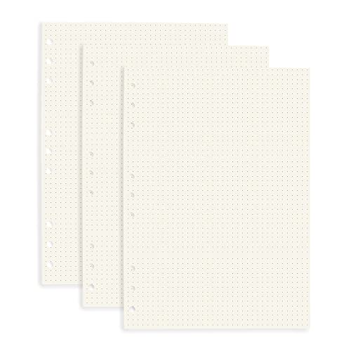 B5 Dotted Refill Paper 3 Pack Loose Leaf Paper 9-Hole Punched Filler Paper Refills Planner Binder Insert, 120 Sheets/240 Pages Binder Notebook Paper for B5 Travel Journal Diary Binder (B5, Dotted) von AxeWoodz