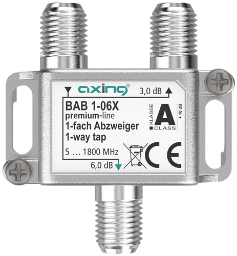 Axing BAB 1-06X 1-Fach Abzweiger 6 dB 5-1800 MHz TV Data Internet Kabelfernsehen von Axing