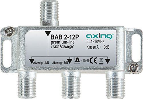 Axing BAB 2-12P 2-fach Abzweiger 12dB Kabelfernsehen CATV Multimedia DVB-T2 Klasse A+, 10dB, 5-1218 MHz metall Axing BAB 2-12P 2-fach Abzweiger 12dB Kabelfernsehen CATV Multimedia DVB-T2 Klasse A+, 10dB, 5-1218 MHz metall von Axing