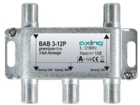 Axing BAB 3-12P, Kabelsplitter, 5 - 1218 MHz, Grau, A, 12 dB, F von Axing