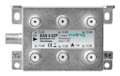 Axing BAB 6-02P 6 f. Abzweiger 5-1218 MHz Axing BAB 6-02P 6 f. Abzweiger 5-1218 MHz von Axing