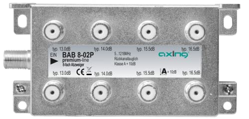 Axing BAB 8-02P 8-Fach Terminal-Abzweiger Kabelfernsehen CATV Multimedia DVB-T2 5-1218 MHz Axing BAB 8-02P 8-Fach Terminal-Abzweiger Kabelfernsehen CATV Multimedia DVB-T2 5-1218 MHz von Axing