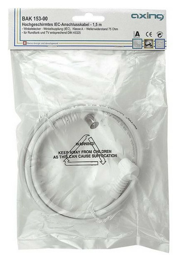 Axing BAK 153-00 Anschl.Kabel IEC Winkel 1,5m von Axing