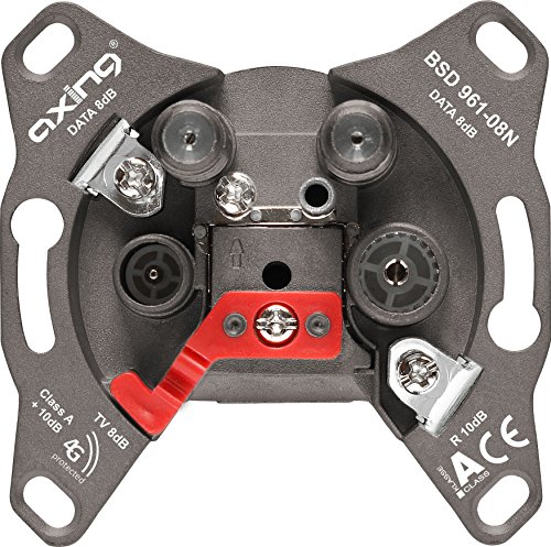 Axing BSD 961-08N Multimedia-Antennendose (Stichdose, 8dB, TV/R/DATA/DATA) von Axing