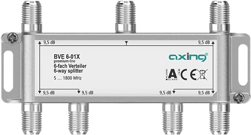 Axing BVE 6-01X 6-Fach Verteiler 9,5 dB 5-1800 MHz TV Data Internet Kabelfernsehen von Axing