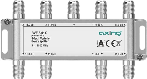 Axing BVE 8-01X 8-Fach Verteiler 11 dB 5-1800 MHz TV Data Internet Kabelfernsehen von Axing