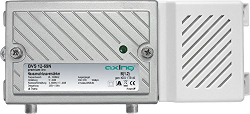 Axing BVS 12-69N Hausanschluss-Verstärker 20dB aktiver Rückkanal 5-65 MHz (1006 MHz, 100dBµV) silber von Axing