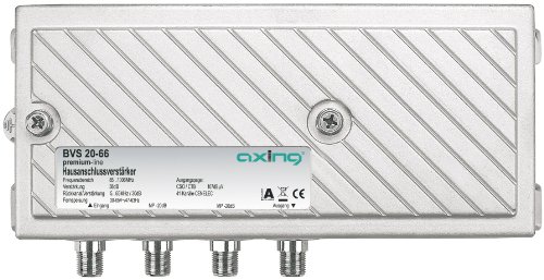 Axing BVS 20-66 Hausanschluss-Verstärker für Kabelfernsehen digital, eingebauter aktiver Rückkanal, zur Fernspeisung (38dB, 107dBµV, 1006 MHz) von Axing