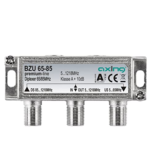 Axing BZU 65-85 Diplexer 65/85 MHz, kombiniert oder teilt Rückkanal 5-65 MHz und TV-Signal 85-1218 MHz von Axing