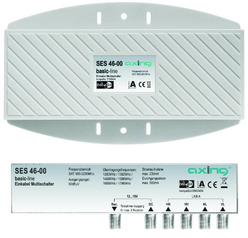 Axing SES 46-00 Einkabel-Multischalter Unicable für 6 Teilnehmer im Wetterschutzgehäuse von Axing