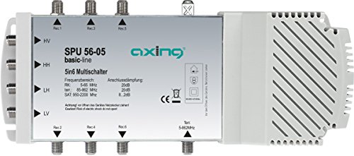 Axing SPU 56-05 Multischalter 5 in 6, SAT aktiv, Quad-tauglich (Schaltnetzteil) von Axing