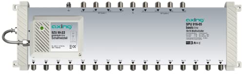 Axing SPU 916-05 SAT-Multischalter DiSEqC für 2 LNBs u. Satellitenpositionen an 16 Teilnehmer (9 x 16) von Axing