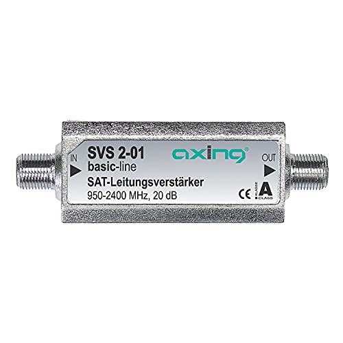Axing SVS 2-01 Satelliten-Leitungsverstärker Inline Sat (20 dB, 950 - 2400 MHz) von Axing
