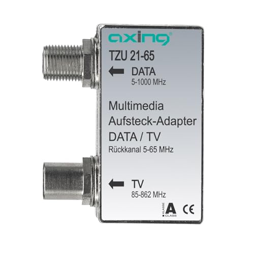 Axing TZU 21-65 Multimedia-Aufsteckadapter Verteiler für Kabelmodem und TV von Axing