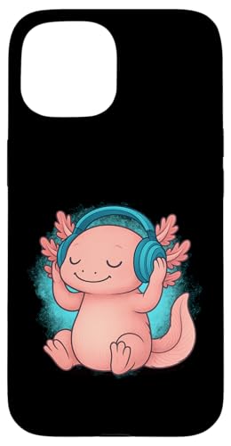 DJ Axolotl Kopfhörer Music Lover Hülle für iPhone 15 von Axolotl Lover Tees