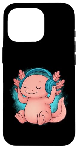 DJ Axolotl Kopfhörer Music Lover Hülle für iPhone 16 Pro von Axolotl Lover Tees