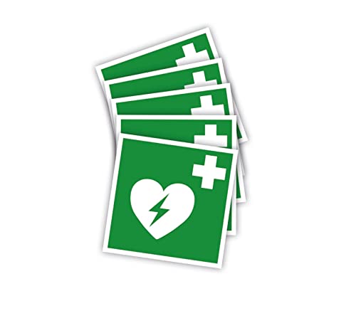 5 Stück – Aufkleber Rettungszeichen "Defibrillator" Defi Schild Folie selbstklebend ISO7010 ASR A1.3 AED | 20x20cm Made in Germany 5 Stück – Aufkleber Rettungszeichen "Defibrillator" Defi Schild Folie selbstklebend ISO7010 ASR A1.3 AED | 20x20cm Made in Germany von MBS-SIGNS