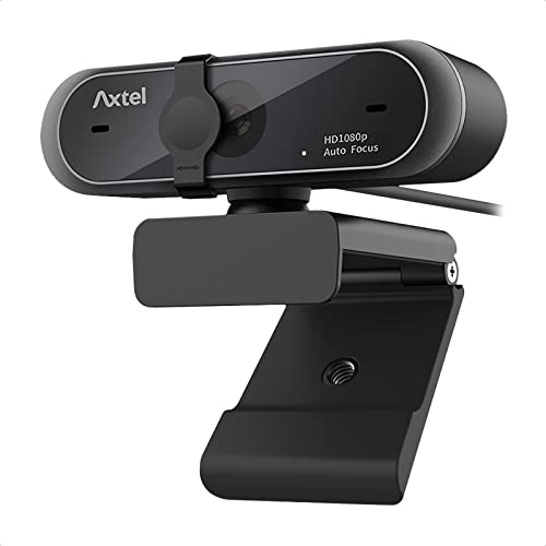 Axtel AX-FHD Webcam - 1080p Full HD Video, Autofokus und Weißabgleich, Webcam mit Mikrofon für PC, Plug & Play, USB-Kabel, Hohe Videoqualität, Streaming, Gaming, OBS, Twitch, Youtube, Skype, Konferenz von Axtel