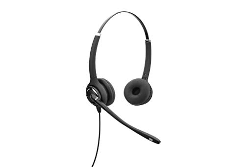 Axtel Elite HDvoice Duo NC - QD Corded Headset with Noise Cancelling for Desk Phone, VoIP Softphone and Mobile. HD Sound Quality, Elegant Design, Optional USB Connection and Other QD Cords - Black Axtel Elite HDvoice Duo NC - QD Corded Headset with Noise Cancelling for Desk Phone, VoIP Softphone and Mobile. HD Sound Quality, Elegant Design, Optional USB Connection and Other QD Cords - Black von Axtel