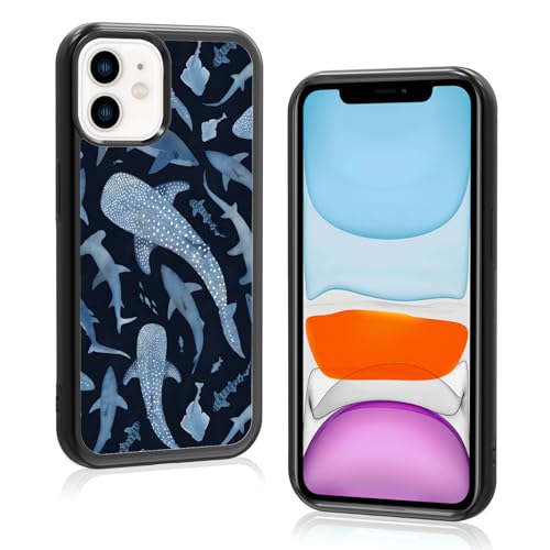 Axulimin Ästhetische Schutzhülle für iPhone 11, niedlicher blauer Hai, für Damen, Teenager, Mädchen, Kinder, Mädchen, 15,5 cm (6,1 Zoll) von Axulimin