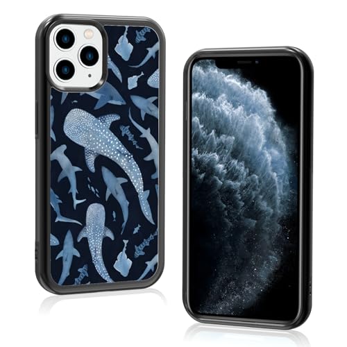 Axulimin Ästhetische Schutzhülle für iPhone 11 Pro, niedlicher blauer Hai, für Damen, Teenager, Mädchen, Kinder, Mädchen, 14 cm (5,8 Zoll) von Axulimin