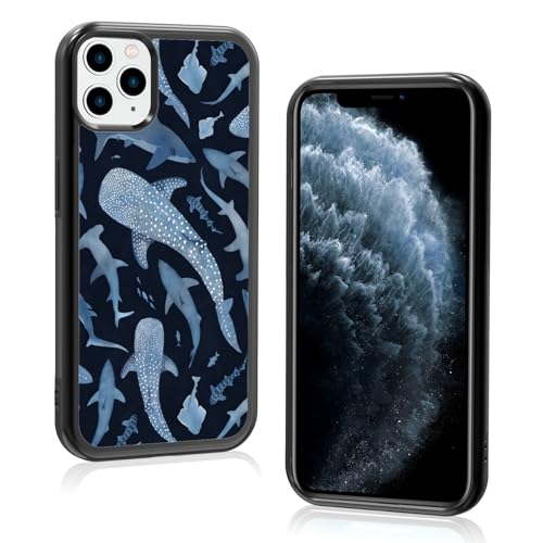 Axulimin Ästhetische Schutzhülle für iPhone 11 Pro Max, Motiv: niedlicher blauer Hai, für Damen, Teenager, Mädchen, Kinder, Mädchen, 16,5 cm (6,5 Zoll) von Axulimin