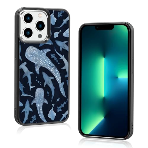 Axulimin Ästhetische Schutzhülle für iPhone 13 Pro, niedlicher blauer Hai, für Damen, Teenager, Mädchen, Kinder, Mädchen, 15,5 cm (6,1 Zoll) von Axulimin