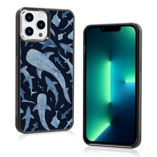 Axulimin Ästhetische Schutzhülle für iPhone 13 Pro Max, Motiv: niedlicher blauer Hai, für Damen, Teenager, Mädchen, Kinder, Mädchen, 17 cm (6,7 Zoll) von Axulimin