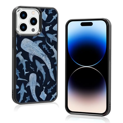 Axulimin Ästhetische Schutzhülle für iPhone 14 Pro, niedlicher blauer Hai, für Damen, Teenager, Mädchen, Kinder, Mädchen, 15,5 cm (6,1 Zoll) von Axulimin